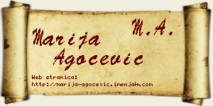 Marija Agočević vizit kartica